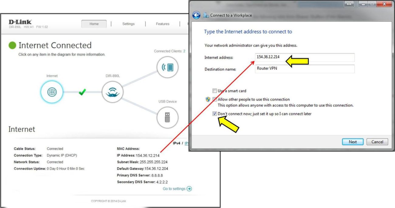 تنظیم vpn در مودم